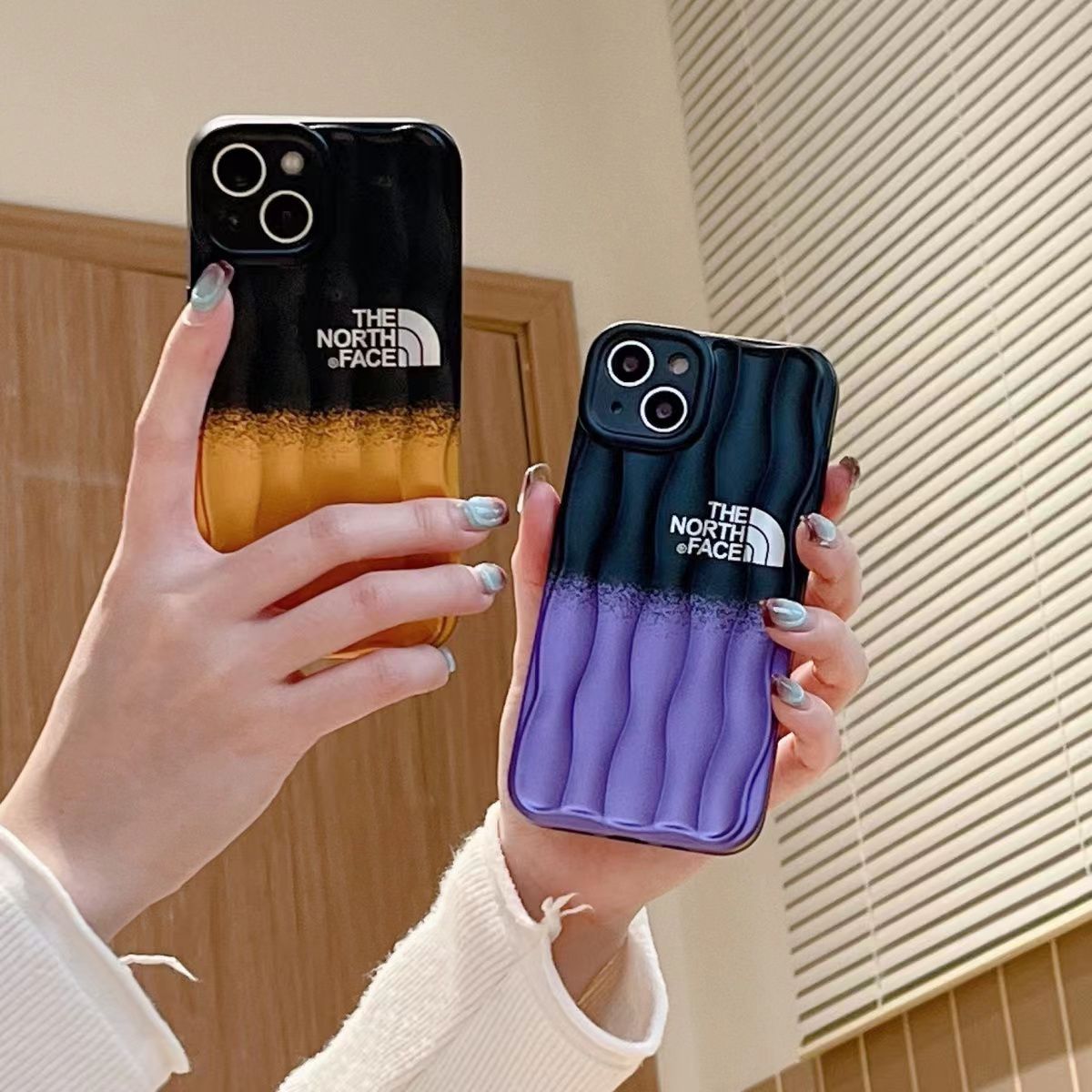 Frosted electroplated ripple iPhone case