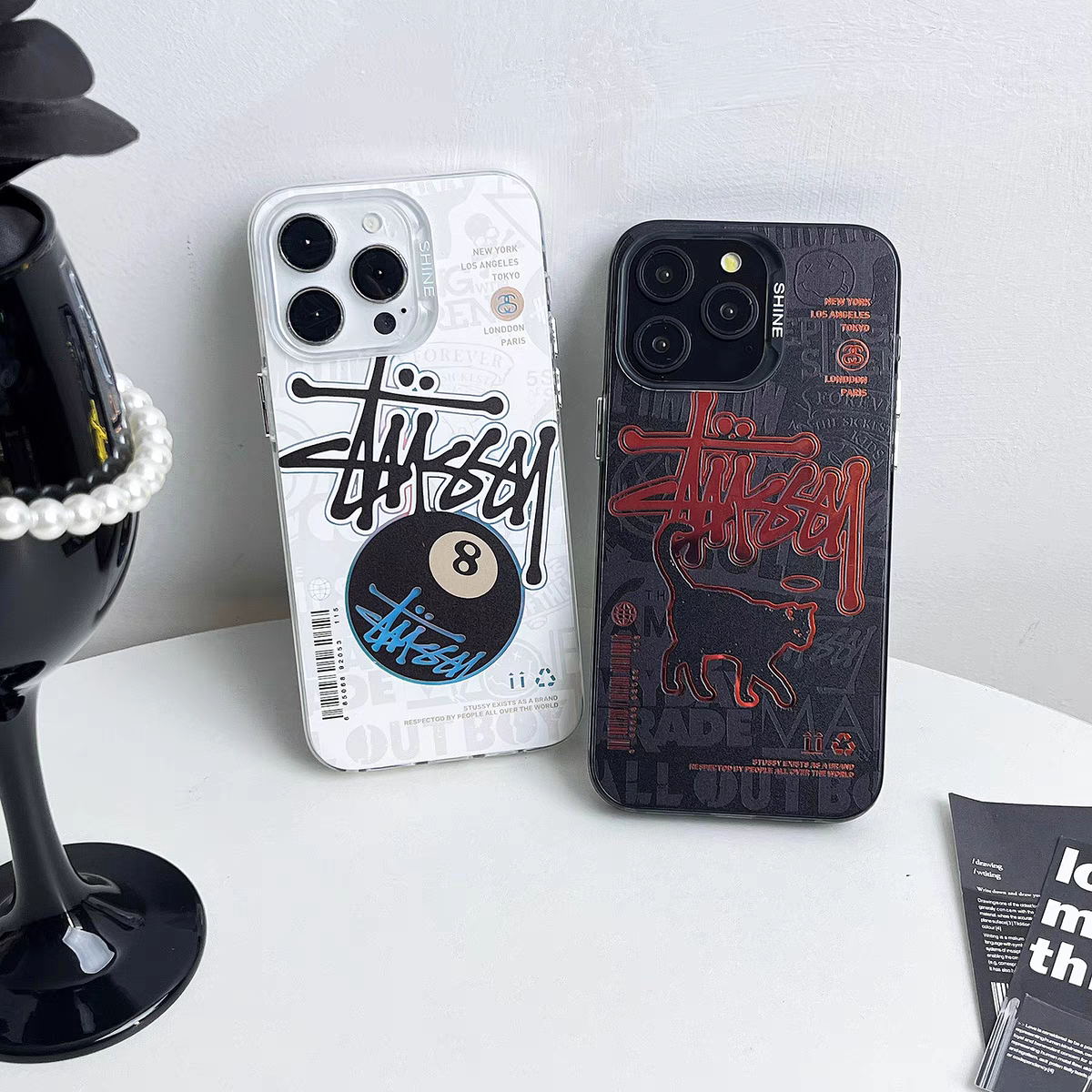 Frosted electroplated graffiti iPhone case