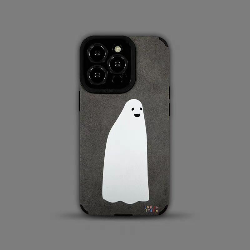 【Little Ghost】Stylish Suede Leather iPhone case