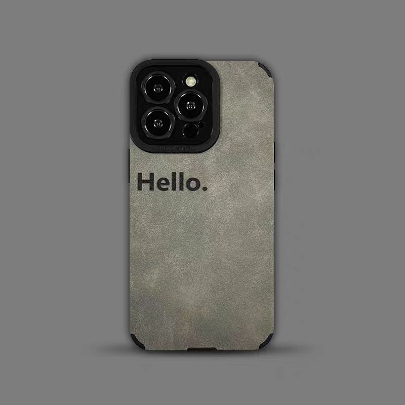 【Hello】Stylish Suede Leather iPhone case