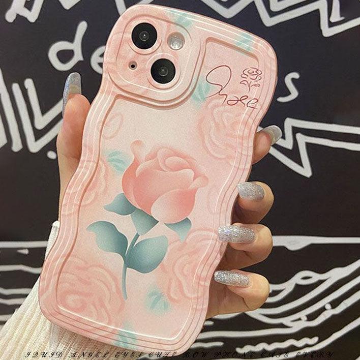 Oil Pink Rose With Wristband & Bracket For iPhone Case - Most iPhone Case