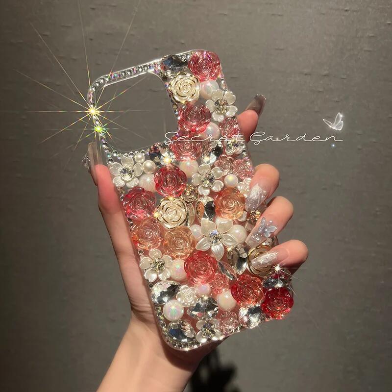 Luxury Rhinestone Diamond Rose iPhone Case - Most iPhone Case