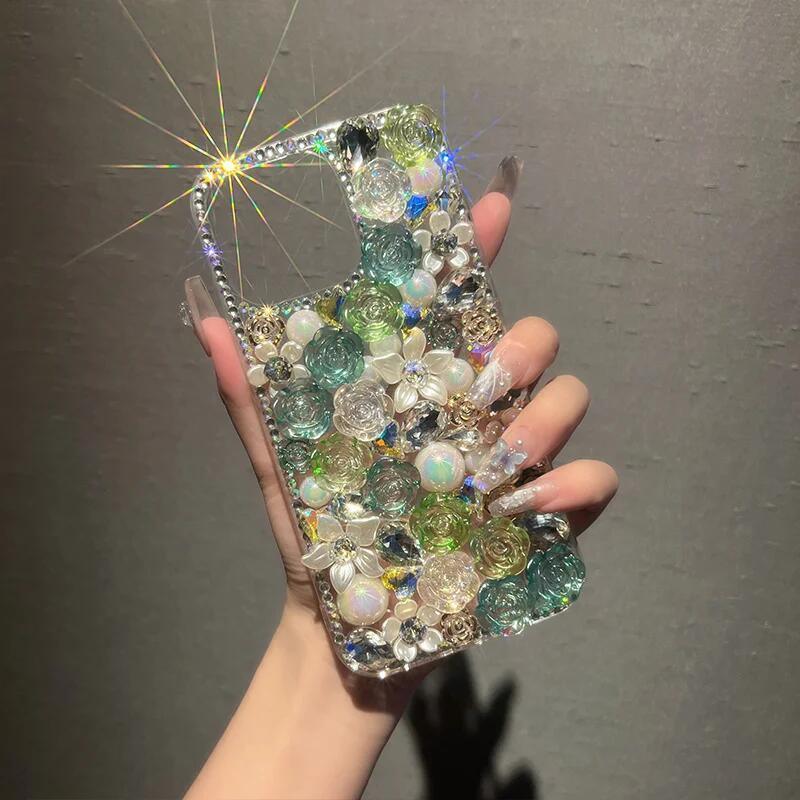 Luxury Rhinestone Diamond Rose iPhone Case - Most iPhone Case